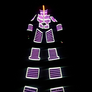 Control Remoto con Cambio de Color RGB, Disfraz de <span class=keywords><strong>Robot</strong></span> LED Luminoso, Actuación de Baile, Armadura de <span class=keywords><strong>Robot</strong></span> Negra, Ropa de Baile para Escenario - Product Image 2