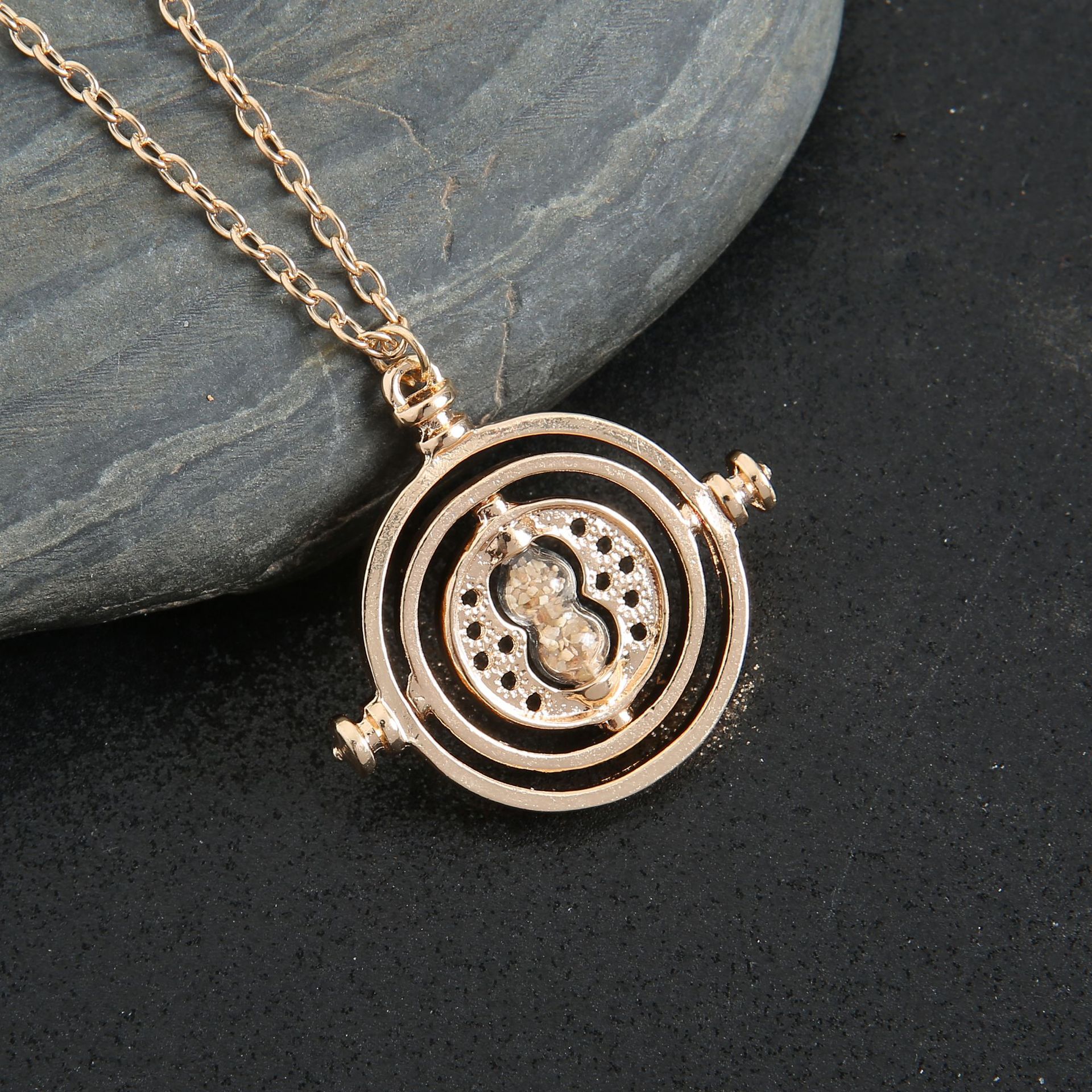 Collana a clessidra [piccola dimensione oro spesso]