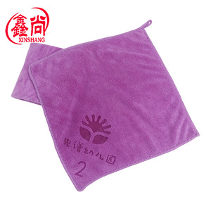Toalla Cuadrada de Microfibra Xinshang 25x25cm 30x30cm Morada para Jardín de Niños, Impresión de Logotipo Personalizado, Toalla de Mano para Niños de Secado Rápido - Product Image 1