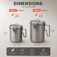 Casserole de cuisson en titane personnalisable pour camping, cuisson à la vapeur, ébullition d'eau, équipement de cuisine extérieur pour randonnée avec couvercle verrouillable