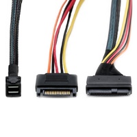 Cable SSD de 2 a 2 pulgadas con alimentación SATA U.2 NVMe PCIe SFF8643 a SFF8639 Cable MiniSAS HD de 0,6 M