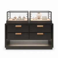 Comptoir de présentation de bijoux personnalisé avec éclairage LED et vitrine en verre pour boutique de bijoux de marque, distributeur et design d'intérieur