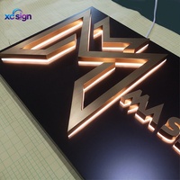Enseigne lumineuse LED acrylique personnalisée 3D avec cadre en acier inoxydable, transformateur IP65, pour usage commercial, maison, bar, centre commercial, entrée, mur