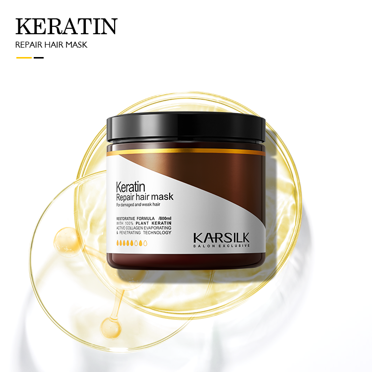 Кератиновая гладкая нежирная глубоко Увлажняющая восстанавливающая маска для волос с разделением кончиков