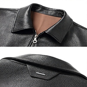 Chaqueta de Cuero para Hombre, Manga Larga, Estilo Clásico, para Todas las Estaciones, Resistente al Viento, Impermeable, Ignífuga, Negra, Roja, Marrón, Amarilla - Product Image 4
