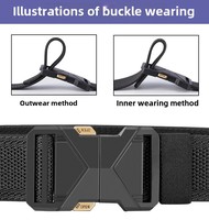 Ceinture tactique élastique de haute qualité à dégagement rapide, tissu uniforme en polyester, 3,8 cm, alliage, entraînement, sports de plein air, sangle de scout