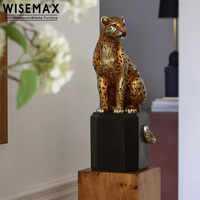 WISEMAX FURNITURE Décoration de salon au design nordique, figurine de léopard, sculpture, ornements pour hôtel, bureau, villa, appartement