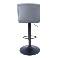 Tabouret de bar pivotant Li&Sung LS-DM400, luxe moderne, réglable en hauteur, capitonné, en cuir PU, base en métal