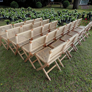เก้าอี้พับเชือกถักมือ โครงไม้บีชแข็งแรง สำหรับใช้งานกลางแจ้ง สวน แคมป์ปิ้ง คาเฟ่ สไตล์โบโฮ - Product Image 2