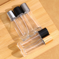 Emballage de cosmétiques en gros, luxe, flacon de parfum en verre transparent rond carré vide de 10 ml 15 ml avec bouchon pulvérisateur