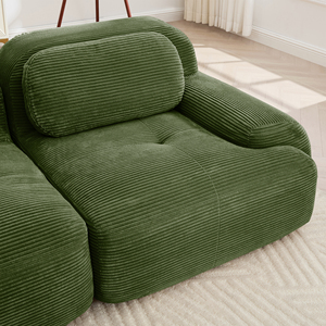 Carton Vacuum Compression Modular <b>Combination</b> Lounge, Thick Striped Corduroy Fabric Block Divan, Boneless Sponge Couch, Flexible - Product Image 5