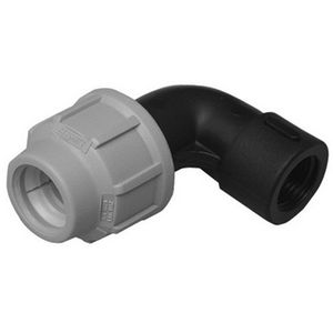 Gomito Dianflex 90 con raccordo a F da 2 pollici x 63 mm, raccordo generico per tubi in polietilene - Product Image 1