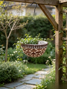 Panier suspendu <span class=keywords><strong>en</strong></span> corde <span class=keywords><strong>tressée</strong></span>, pot de fleurs décoratif tressé, panier suspendu pour plantes d'intérieur et d'extérieur pour la verdure - Product Image 5