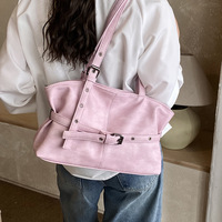 Tas Tote Retro untuk Perjalanan, Tas Tangan Wanita, Bergaya Kasual, Kapasitas Besar, Tas Selempang, Tas Ketiak, Resleting, Bahan Poliester