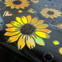 Autocollants pour tasses en verre avec effet laser holographique UV DTF, résistants aux rayures, imperméables, impression par transfert