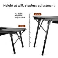 Table tactique modulaire pliable détachable avec réchaud, grill et évier intégrés, conception compacte pour le glamping en forêt