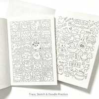 Livre d'activités de coloriage et de traçage personnalisé, reliure thermique, papier à dessin, pratique de l'esquisse, art de gribouillage de monstres mignons