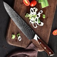 Couteau de chef de cuisine professionnel japonais 67 couches en acier au carbone damas AUS-10 de 9.5 pouces