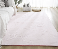 Wohnzimmer-Teppich mit Kaninchenfell, Einfarbig, Maschinenwaschbar, Plüsch-Bodenmatte für Schlafzimmer und Esszimmer