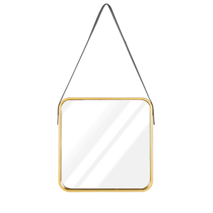 Jinnhome moderno specchio elegante oro antico cornice quadrata appesa a parete in finta pelle bagno specchio decorativo in <span class=keywords><strong>plastica</strong></span> - Product Image 2