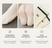 Chaussettes de yoga rembourrées personnalisées pour femmes, respirantes, en coton, pour la gym, le pilates, antidérapantes