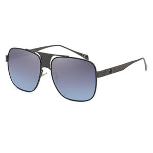 Gafas de Sol Cuadradas para Hombre, Montura Metálica Negra, Lentes de PC con Protección UV400, Estilo para Conducir, Modelo 1255 - Product Image 1