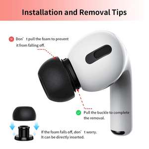 Embouts d'oreille en <span class=keywords><strong>mousse</strong></span> à mémoire de rechange pour <span class=keywords><strong>Airpods</strong></span> <span class=keywords><strong>Pro</strong></span> 1st/2nd Gen avec trou de réduction du bruit et protection anti-poussière intégrée - Product Image 5