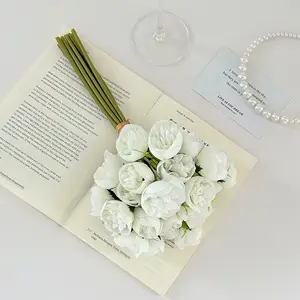 Hot Seller Artificial 27 Heads Silk Peony Rose Flower Bouquet Wedding Bridal Decorative Flowers