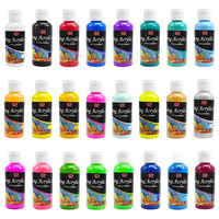 アーティストのための24色 (60ml、2オンス) ハイフローペイントすでに混合アクリル注入ペイント絵画