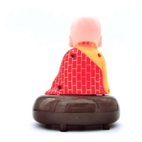 9*8*11cm moine électrique chinois Feng Shui chant chanson Style solaire USB chanceux Fortune secouant le ventilateur riant Maitreya bouddha Statues