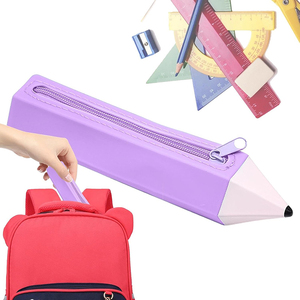 Étuis à crayons personnalisés avec logo imprimé, en silicone, avec fermeture éclair, pour étudiants, en gros, couleurs vives, pour rangement - Product Image 6