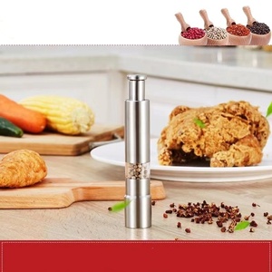 Stainless Steel Salt and <b>Pepper</b> Thumb Push Button for Hand Operation Thumb Press Peppercorns Sea Salt Spices - Product Image 5