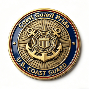 Pièce commémorative en laiton plaqué or avec émail dur et gaufrage, Médaille d'honneur - Product Image 3