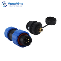 Connecteur en ligne étanche IP68 SP13, coupleur circulaire aviation mâle-femelle 2, 3, 4 broches, verrouillage à vis, plaqué or, pour extension de câble LED