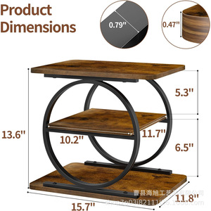 Estante de madera de tres niveles para exhibir bocadillos y postres con marco negro para decoraciones de mesa de bodas y fiestas. - Product Image 2
