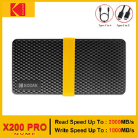 Disques SSD externes KODAK X200 Pro 1 To, disque dur externe USB 3.1, mini SSD portable 256 Go, 512 Go, 1 To, 2 To pour ordinateurs portables, smartphones, PS4, PC, MAC