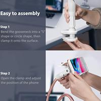 Support de téléphone portable flexible paresseux support de moniteur en stock 360 support de téléphone col de cygne rotatif