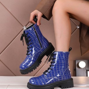 Stivali da Donna con Suola Spessa, Taglie Grandi, Nuovo Stile con Punta Rotonda, Rete e Tacco Spesso, Stivaletti Corti - Product Image 3