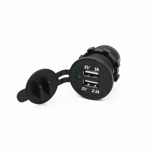 Cargador USB Dual para coche y autobús, enchufe de carga para autobús de 12 y 24V