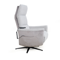 Fauteuil inclinable électrique pivotant en tissu, extensible, convertible, avec massage, télécommande, design moderne, écologique