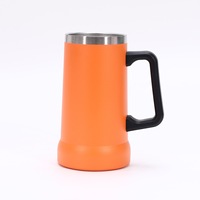 Tasse de voyage portable en acier inoxydable 304 de 20 oz avec logo personnalisé, grande poignée classique, pour le camping et les activités de plein air