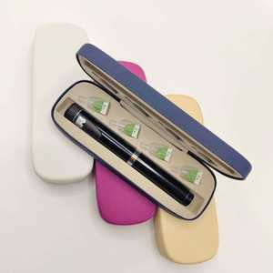 Custom Medical <b>Pen</b> Syringe Insulin Storage <b>Box</b> PU Leather Rectangular Portable <b>Pen</b> Case with Printable Logo for Travel Carry - Product Image 1