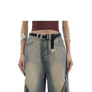 डेनिम प्रिंट के साथ हिप-हॉप पैंट - Product Image 2