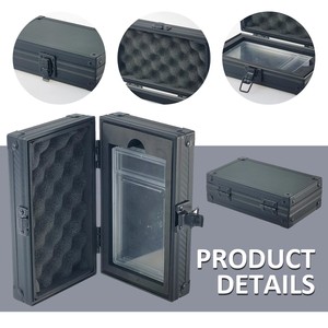 Étui de carte à collectionner en aluminium noir Portable boîte de rangement de dalle graduée Sport avec étui de transport de protection <span class=keywords><strong>EVA</strong></span> découpé pour le voyage - Product Image 4