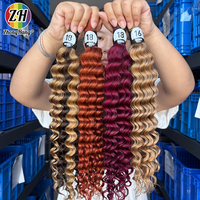 Cheveux humains en vrac ZH de haute qualité 100 % naturels, ondulés profonds, sans trame, extensions de cheveux en vrac pour tressage