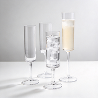Verre à pied long transparent pour flûte à vin mousseux, idéal pour mariage, fête, événement, vaisselle de table – Vente en gros