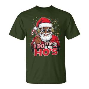 Camiseta I Do It For The Hos Afro Santa Christmas - Product Image 1