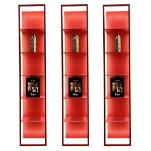 현대적인 큐브형 레드 알루미늄 벽걸이 선반 세트 조명 스트립 포함, 가정용 가구 모듈형 수납 호텔 아파트 침실 거실용 - Product Image 3