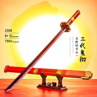 DK1508 Modèle de sabre samouraï décoratif 790 pièces Effet lumineux avec étui et support Ensemble de blocs de construction à assembler pour collection de bureau
