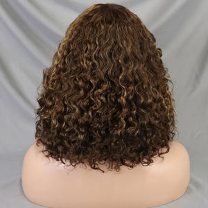 Black friday Wear Ready Go Glueless Short Bob Perruque 4/27 Highlight Brésilien Water Wave Pré-Plumé 99J Noir <span class=keywords><strong>Cheveux</strong></span> Humains Lace Bang - Product Image 2